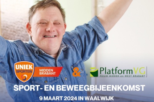 poster Sport- en Beweegbijeenkomst mensen met beperking 9 maart 2024