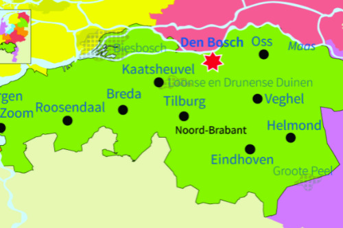 kaart van provincie Noord-Brabant